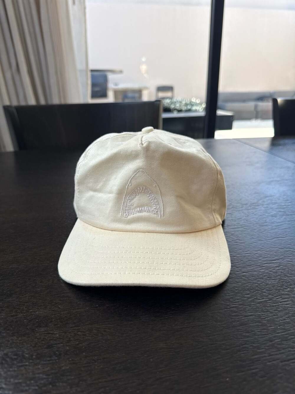 General Admission White Shark Teeth Embroidered Cotton Mesh Cap